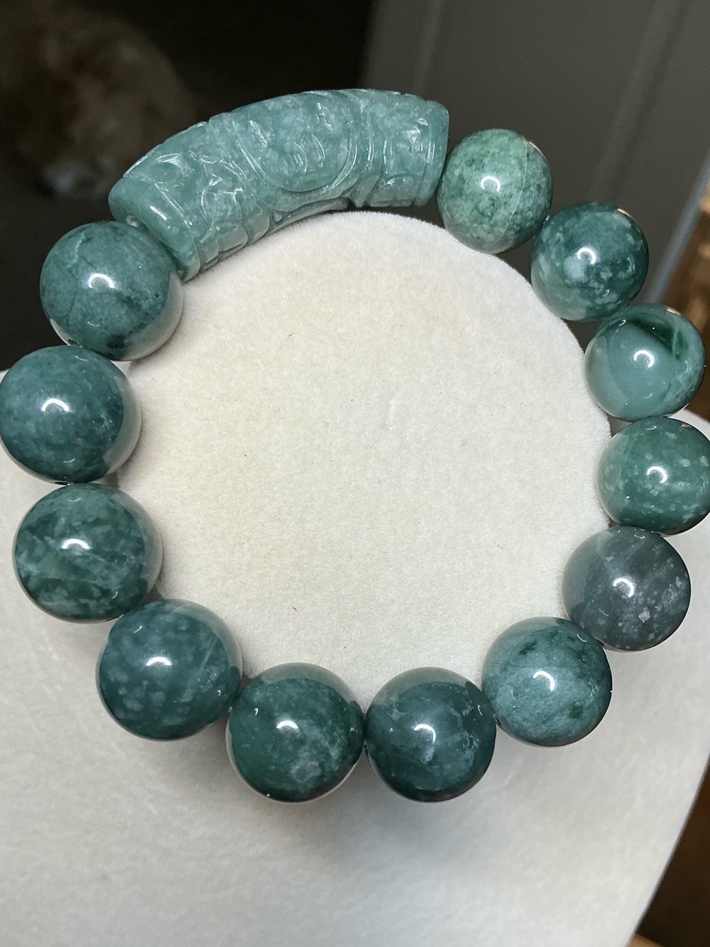 Blue Water Jade with BWJ Bridge Bead
